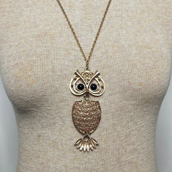 Sarah Coventry Jewelry - Vintage Sarah Coventry Articulated 4" Nite Owl Pendant 24" Necklace